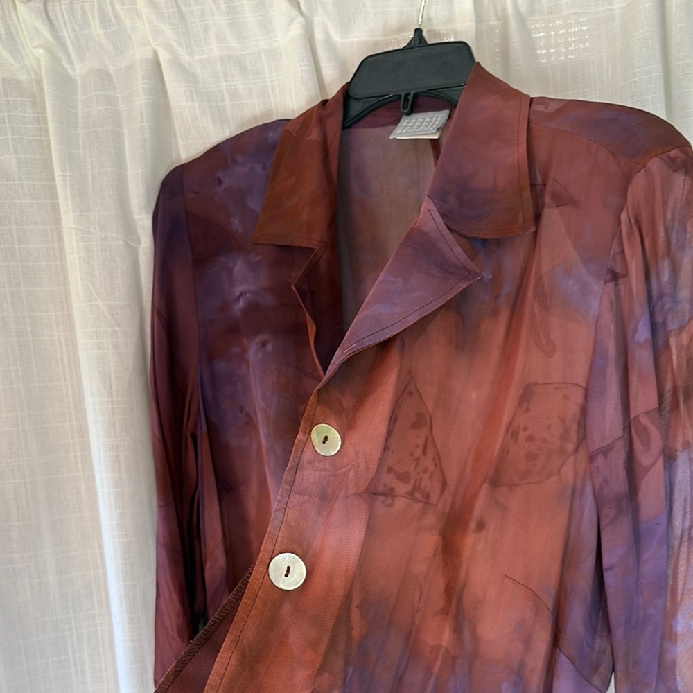 Rabbit Rabbit Rabbit Orange and Purple Sheath Dress with Duster Jacket - Picture 15 of 16